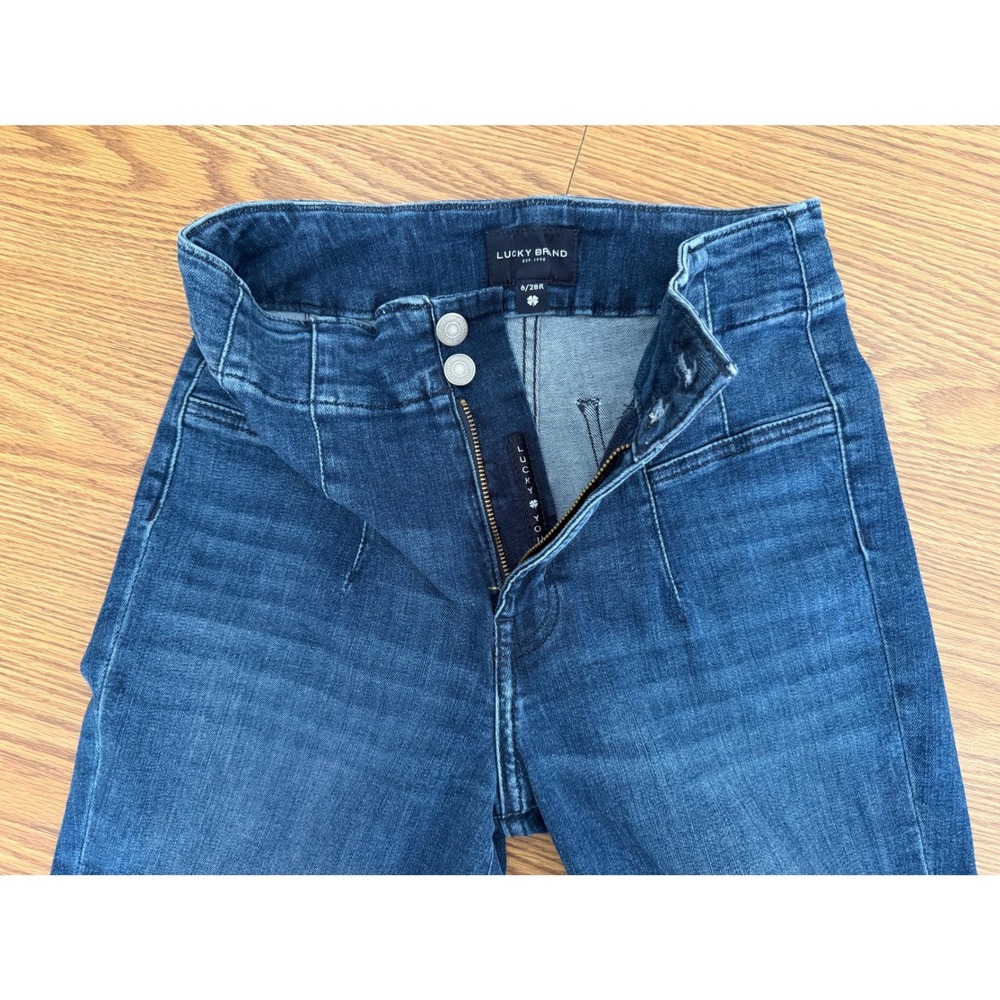 Lucky Brand High Rise Flare Jeans Medium Wash Raw Hem 6/28R